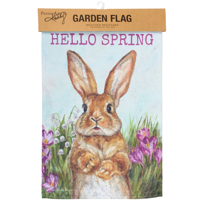 Hello Spring Vintage Bunny Garden Flag