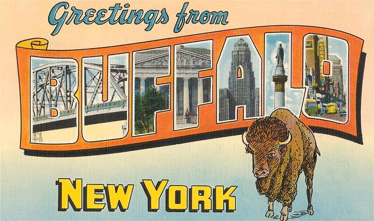 Buffalo New York Greetings Scroll PRINT