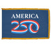 3x5' America 250th Anniversary Blue Nylon Indoor Flag w/ Fringe
