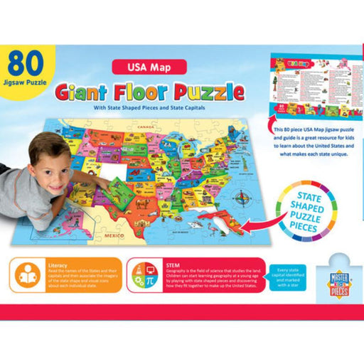 USA Map 80 Piece Floor Jigsaw Puzzle