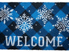 Checkered Snowflakes Coir Doormat