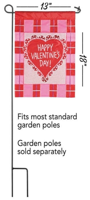 Patchwork Valentine Applique Garden Flag
