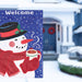 Hot Cocoa Snowman Welcome Garden Flag