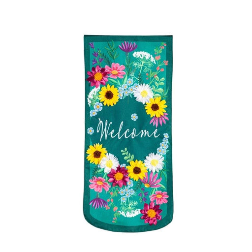 Wildflowers Welcome Check Long XL Garden Flag