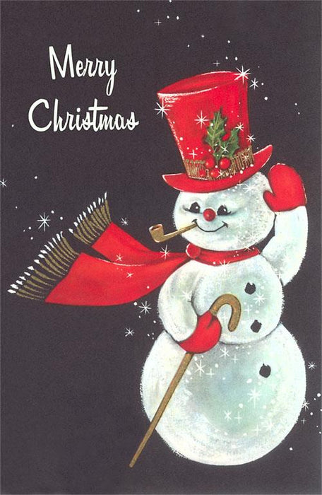 Merry Christmas Waving Snowman Postcard
