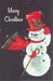 Merry Christmas Waving Snowman Postcard