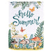 Hello Summer Mushrooms Banner Flag