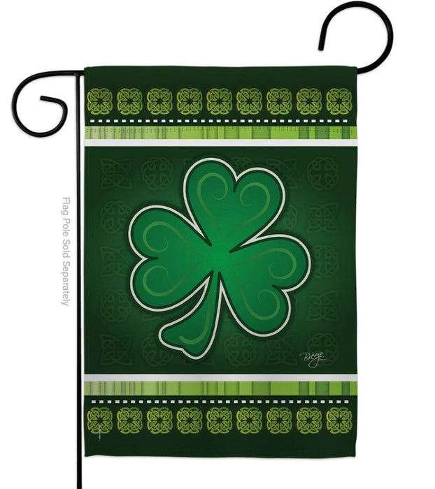 Shamrock and Celtic Knots Garden Flag