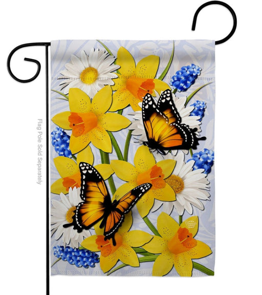 Daffodils & Butterflies Garden Flag