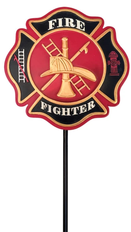 Firefighter Emblem Garden Stake