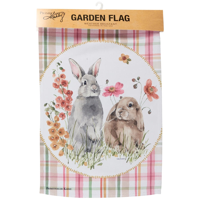Flower Bunnies Garden Flag