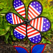12" Patriotic Flower w/ Leaves Spinner