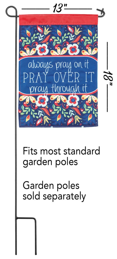 Always Pray Applique Plus Garden Flag