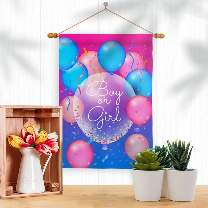 Boy or Girl Gender Reveal Banner Flag