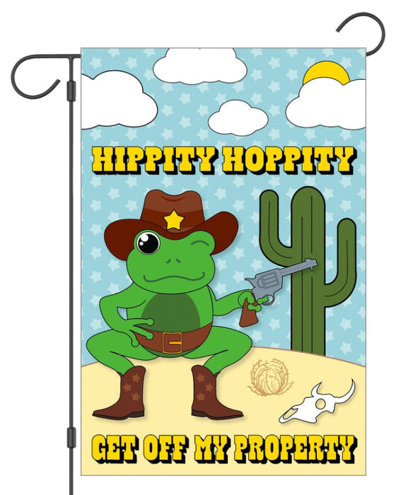 Hippity Hoppity Frog Garden Flag