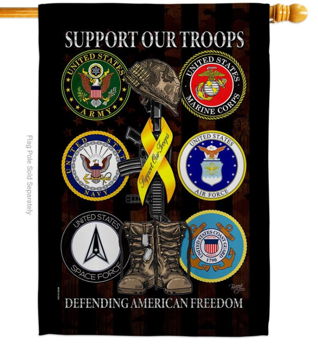 US Armed Forces Support Banner Flag