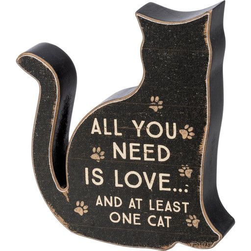 All You Need Is Cats Shaped Wood Block