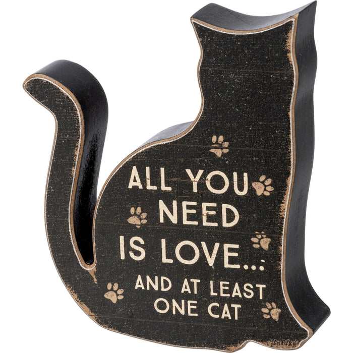 All You Need Is Cats Shaped Wood Block