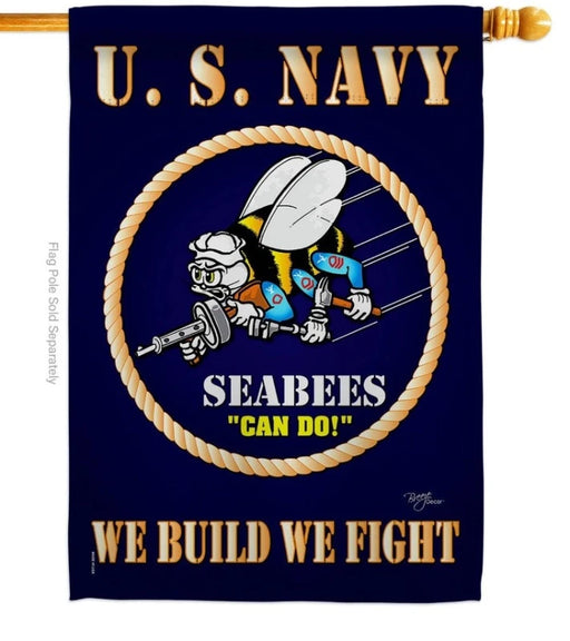 US Navy Seabees Banner Flag
