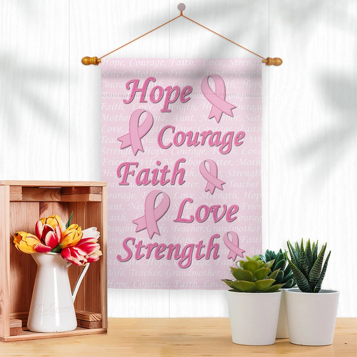 Hope, Faith, Courage, Support Awareness Banner Flag
