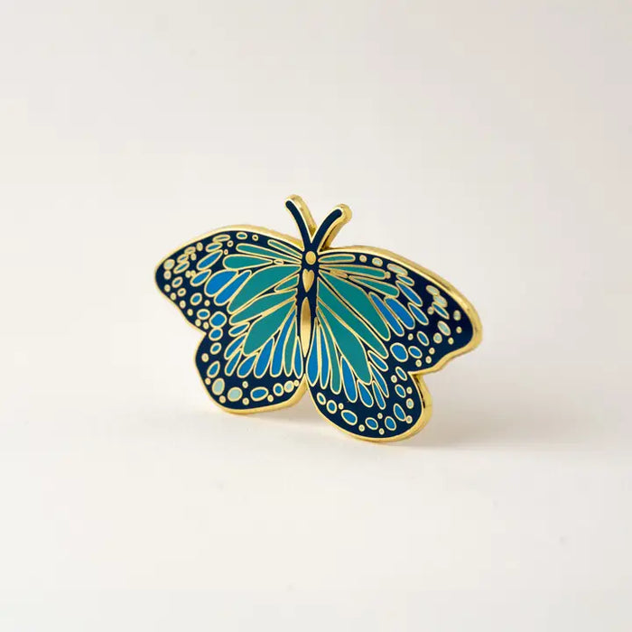 Blue Morpho Butterfly Enamel Lapel Pin