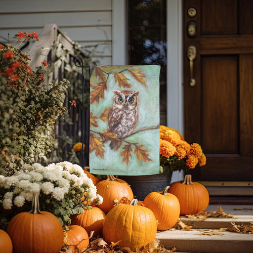 Autumnal Owl Garden Flag