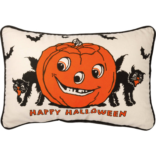 Happy Halloween Cat Vintage Pillow