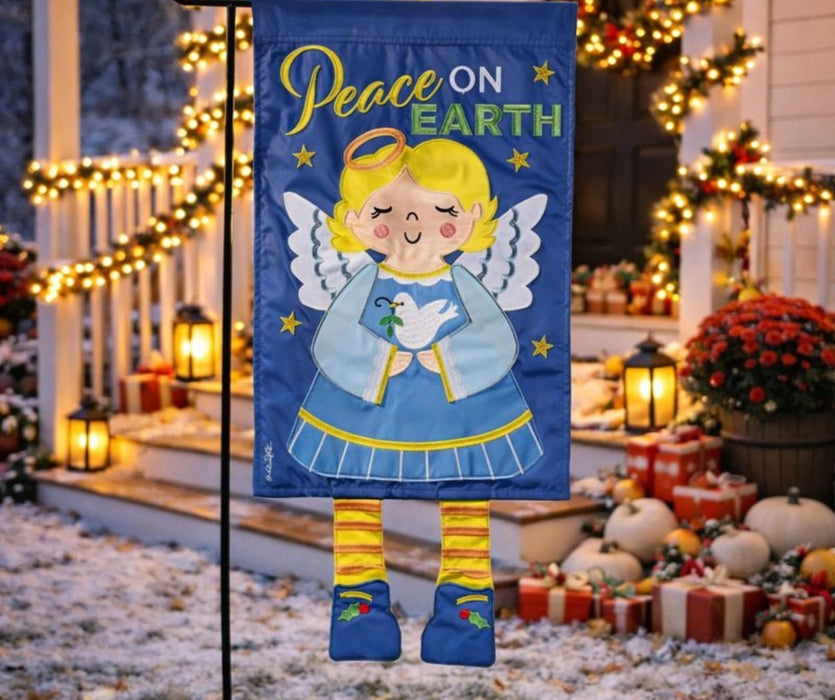 Peace on Earth Angel Crazy Legs Garden Flag