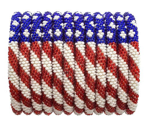 Roll-On® Beaded Bracelet - Stars and Stripes