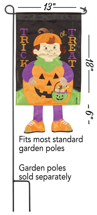 Pumpkin Trick Or Treat Crazy Legs Garden Flag