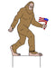 Patriotic Bigfoot Metal Yard Stake