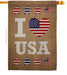 I Love USA Banner Flag