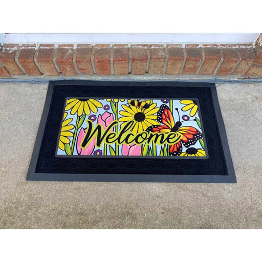 Welcome Butterfly Garden Mini Switch Doormat Insert