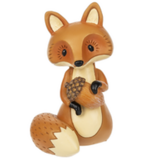 Acorn Holding Fox Figurine
