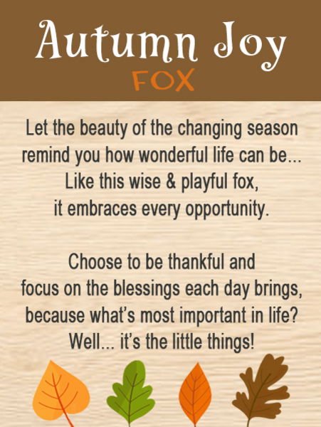 Autumn Joy Fox Pocket Charm