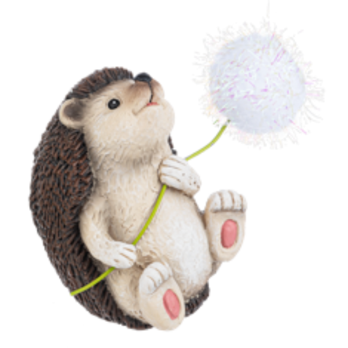 Hedgehog Holding Dandelion Figurine