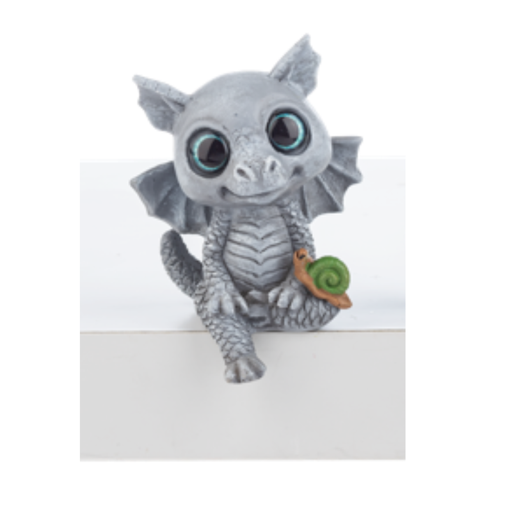 Magical Little Grey Dragon Shelf Sitter