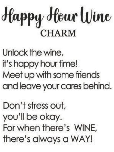 White Wine Happy Hour Pocket Charm