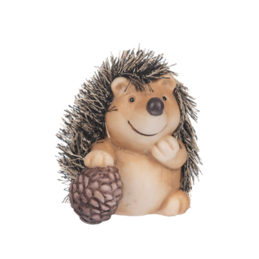 Hedgehog w/ Pinecone Figurine - Assorted Style