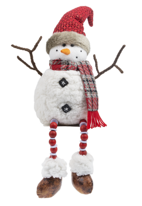 Snowman Elf Hat Shelf Sitter w/ Beaded Legs