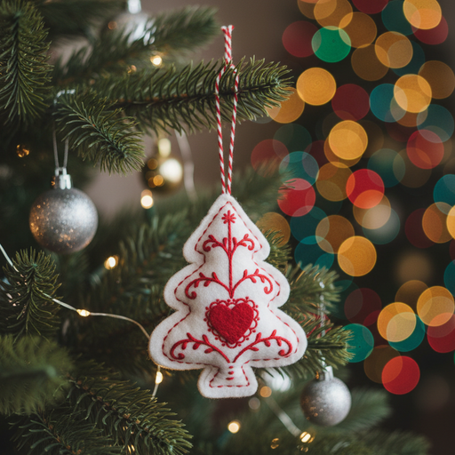 Scandinavian Print Tree Plush Ornament