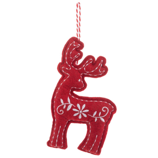 Scandinavian Print Deer Plush Ornament