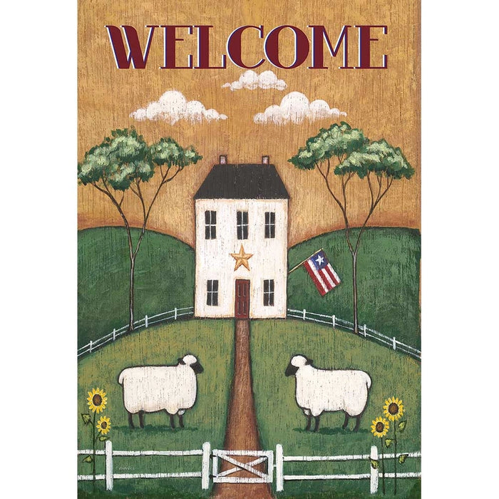 Folk House Rustic Banner Flag
