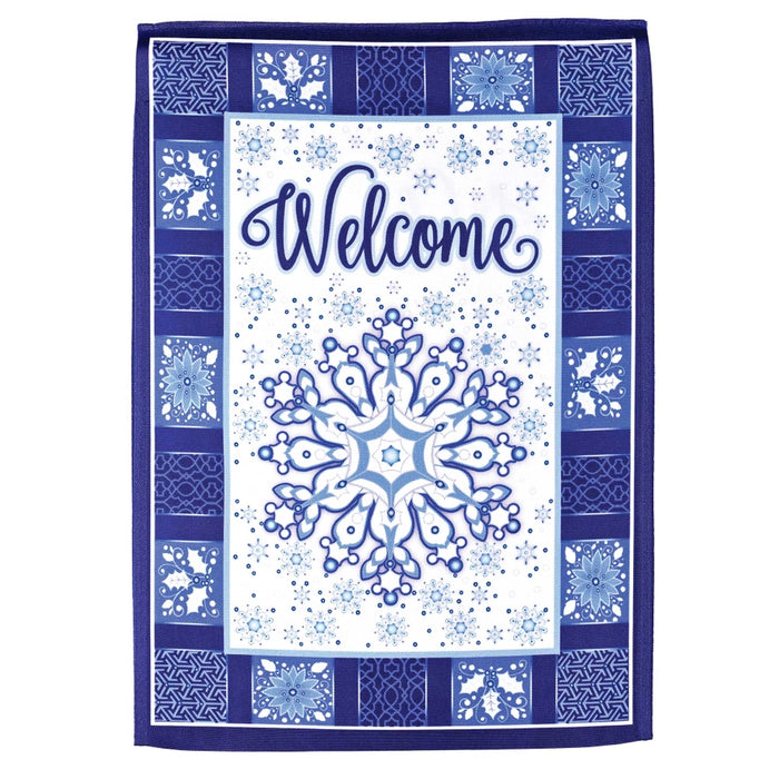 Snowflake Welcome Garden Flag