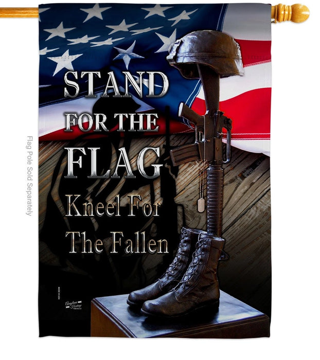 Stand for the Flag, Kneel for the Fallen Banner Flag