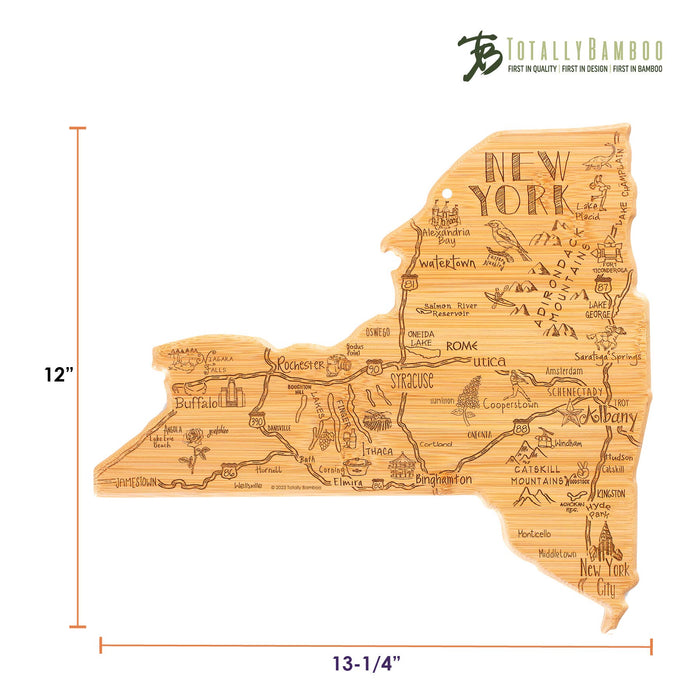 New York Wooden Cutting Board with Engraved Artwork