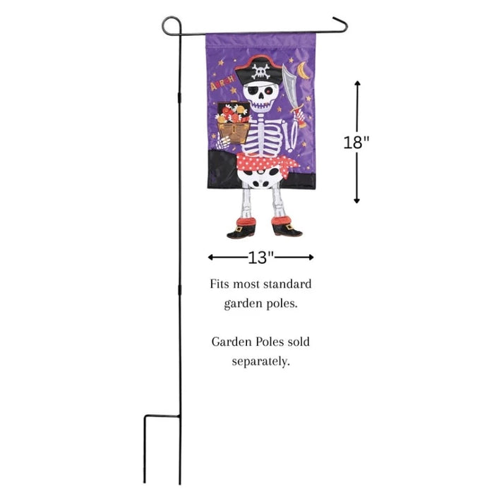 Skeleton Pirate Crazy Legs Garden Flag