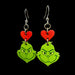 Green Gurmudgeon Heart Wood Earrings