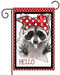 Hello Raccoon Bandana Garden Flag