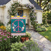 Floral Peace Sign Applique Garden Flag